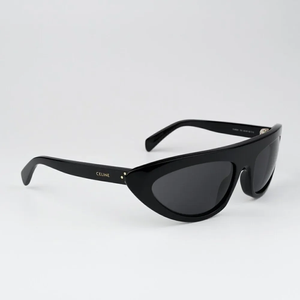 NEW Celine CL40261I 01A Black Dark Grey Wraparound Unisex Sunglasses CL  40261I